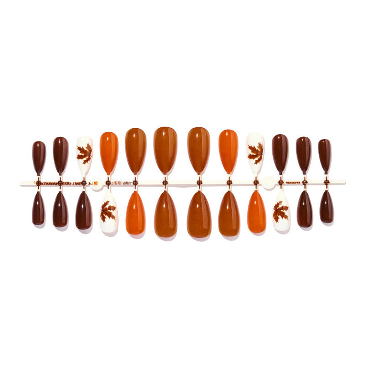 Artificial nail set with autumn leaf designs Bowlift