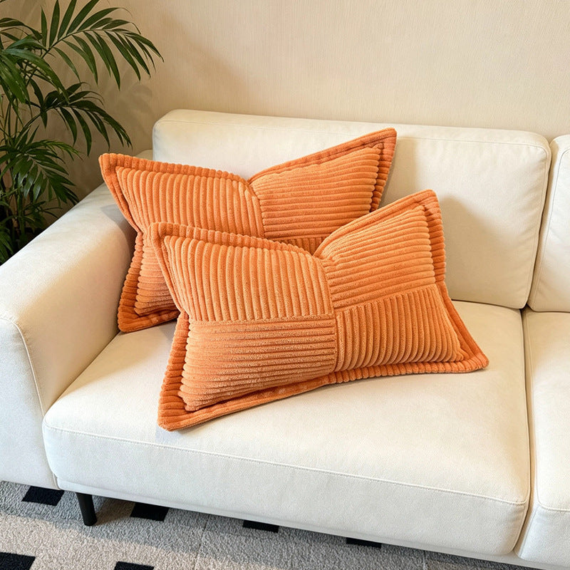 Textured Ribbed Throw Pillow