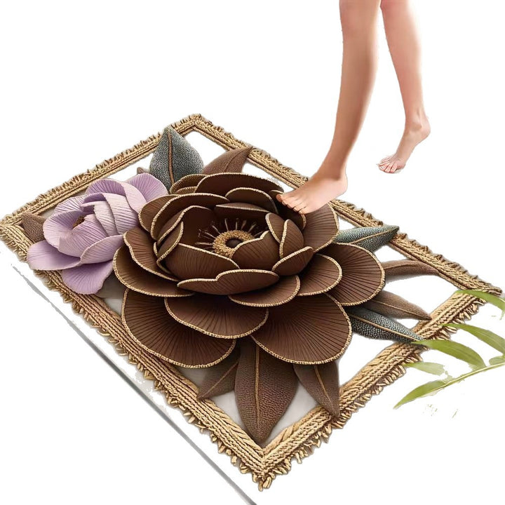 Decorative Floral Bath Mat Bowlift