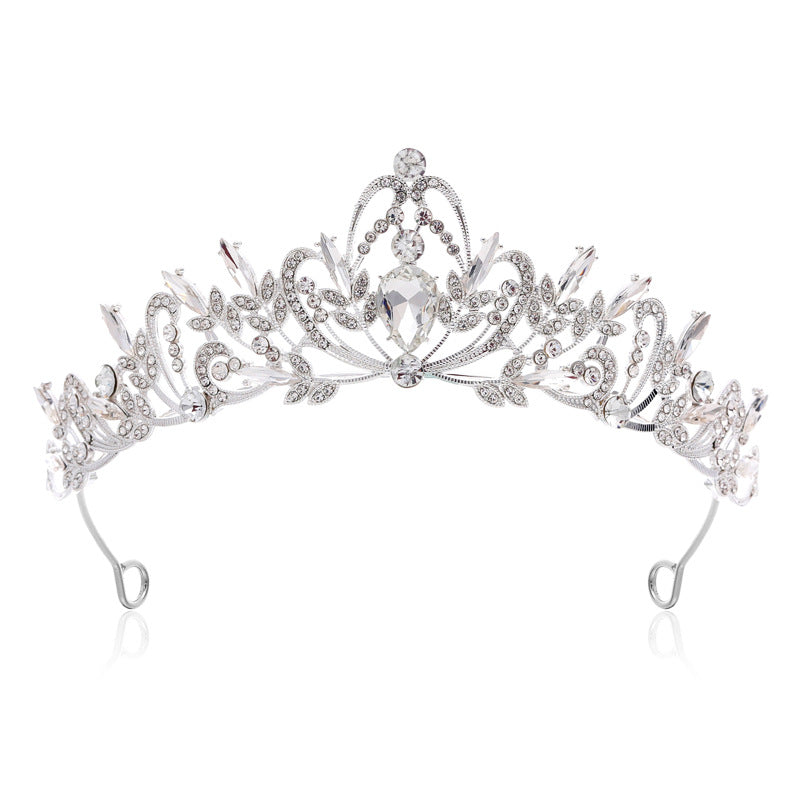 Ladies Elegant Hair Crown with Filigree Crystal Decorations Bowlift