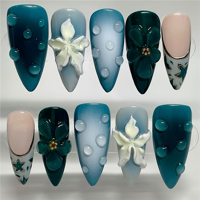 Artistic Cartoon-Themed Press-On Nail Art Set Bowlift
