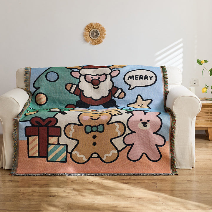 Cozy Playful Holiday-Themed Throw Blanket
