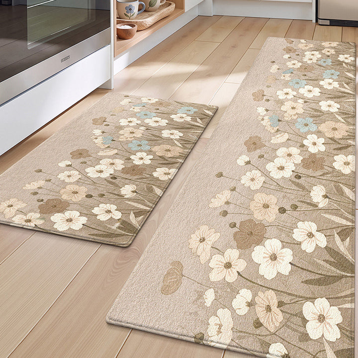 Floral Patterned Kitchen Mat Set Bowlift