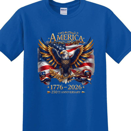 Unisex nan patriotic anniversary eagle graphic crewneck tee with flag print Bowlift