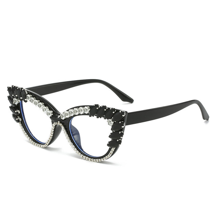 Women's Glamorous Cat-Eye Sunglasses with Crystal Decoration Bowlift