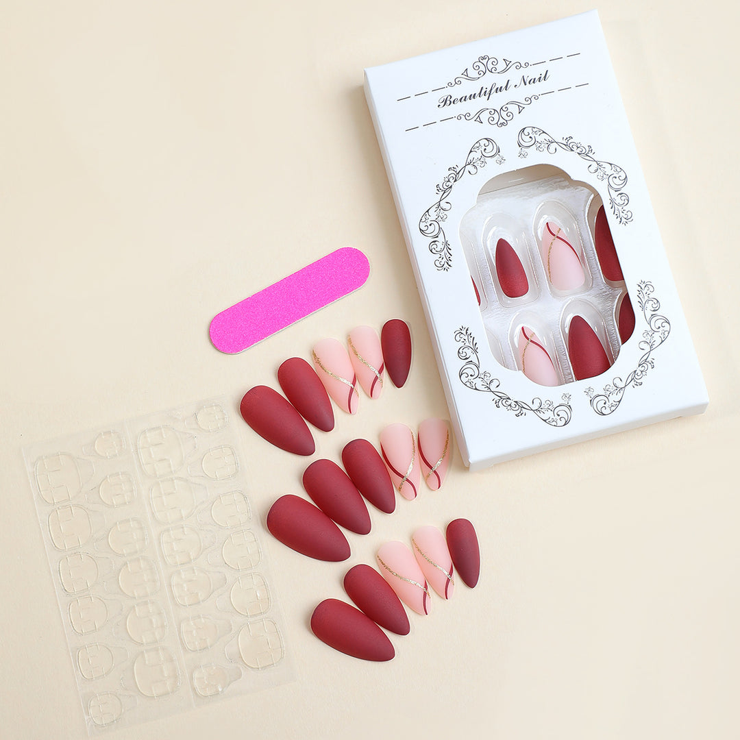 Press-On Nail Art Set with Elegant Design Bowlift