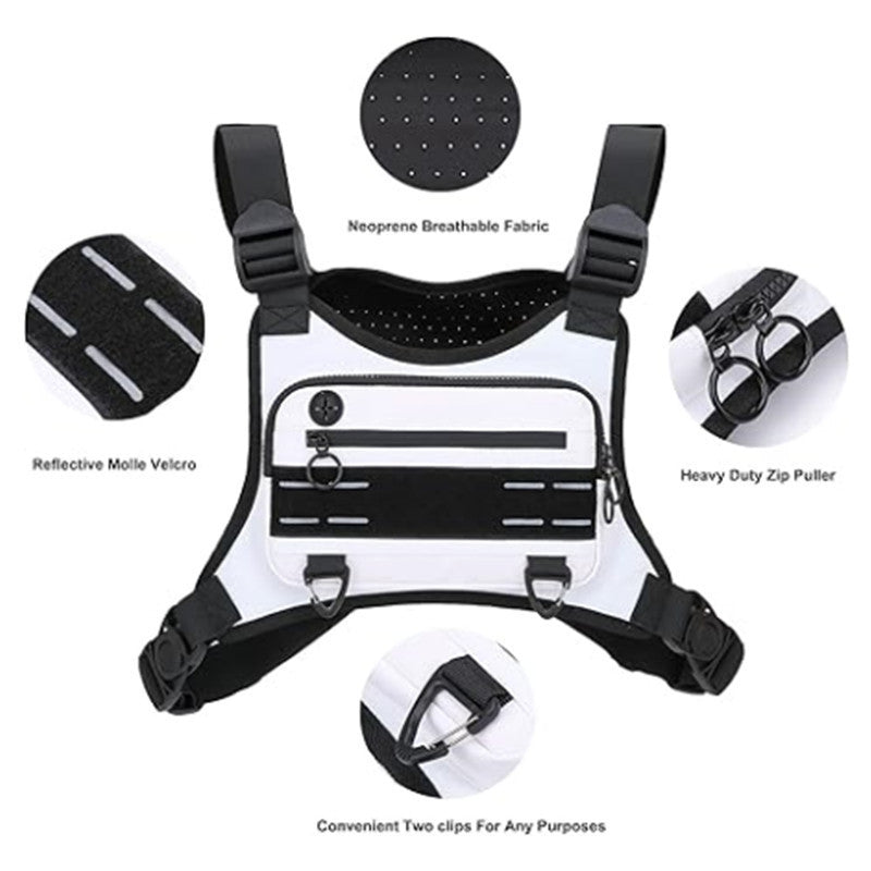 Multifunctional vest with adjustable straps and numerous pockets Bowlift