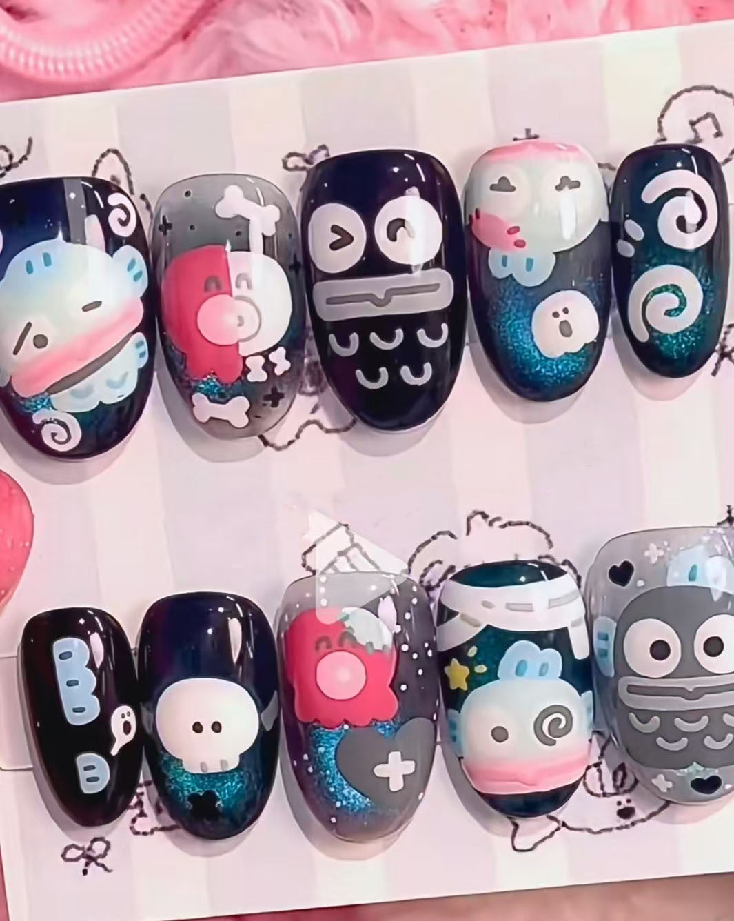 Artistic Press-On Nail Wraps Bowlift