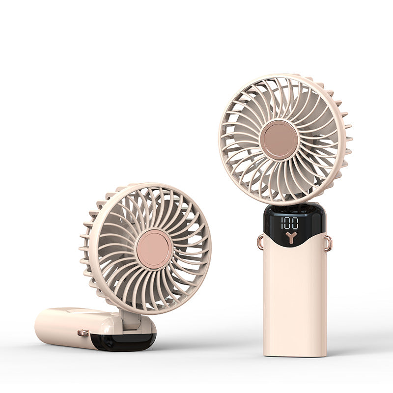 Portable Mini Fan with USB Charging and Digital Display Bowlift