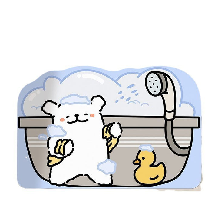 Playful Cartoon Theme Bath Mat Bowlift