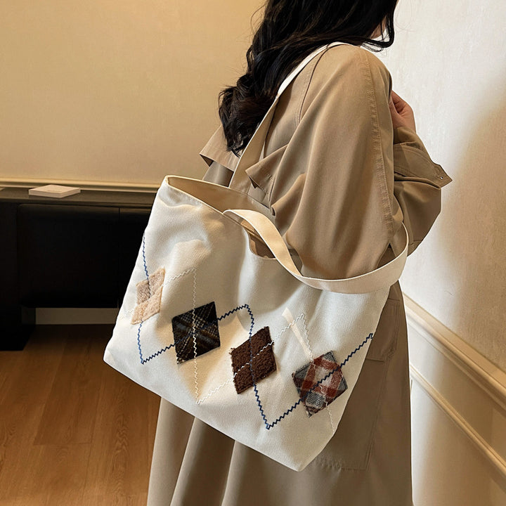 Decorative Patterned Canvas Tote Bag Bowlift