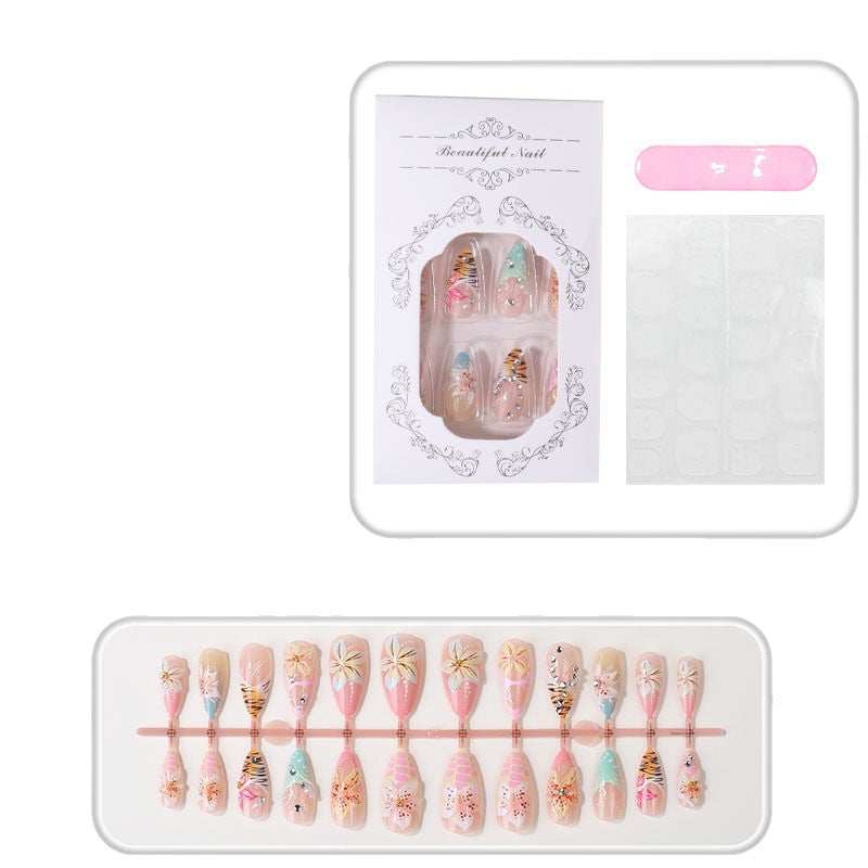 Tropical Floral Press-On Nail Set Bowlift