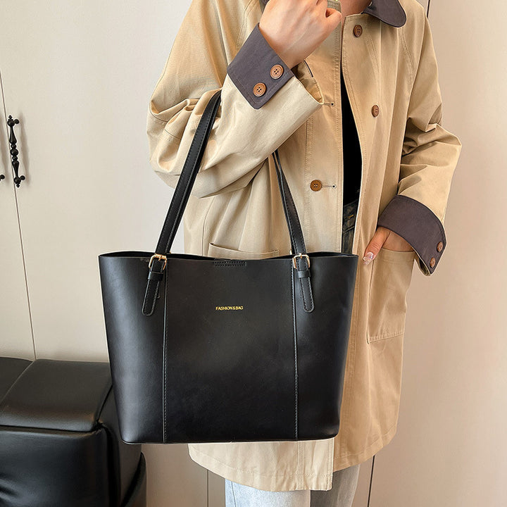 Sleek Minimalist Leather Tote Bag Bowlift