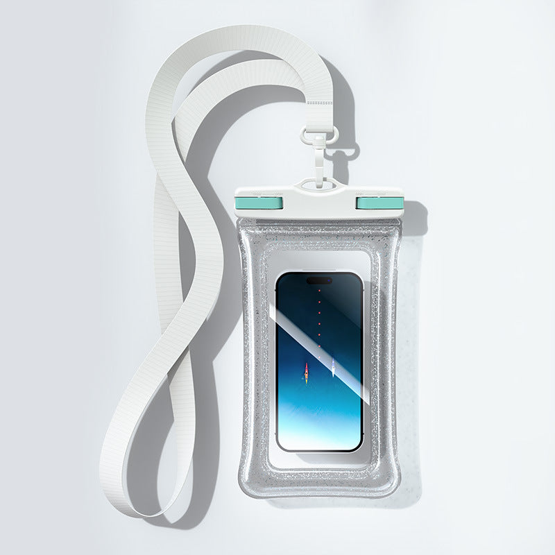 Waterproof transparent touch-sensitive phone pouch with adjustable lanyard secure locking Bowlift