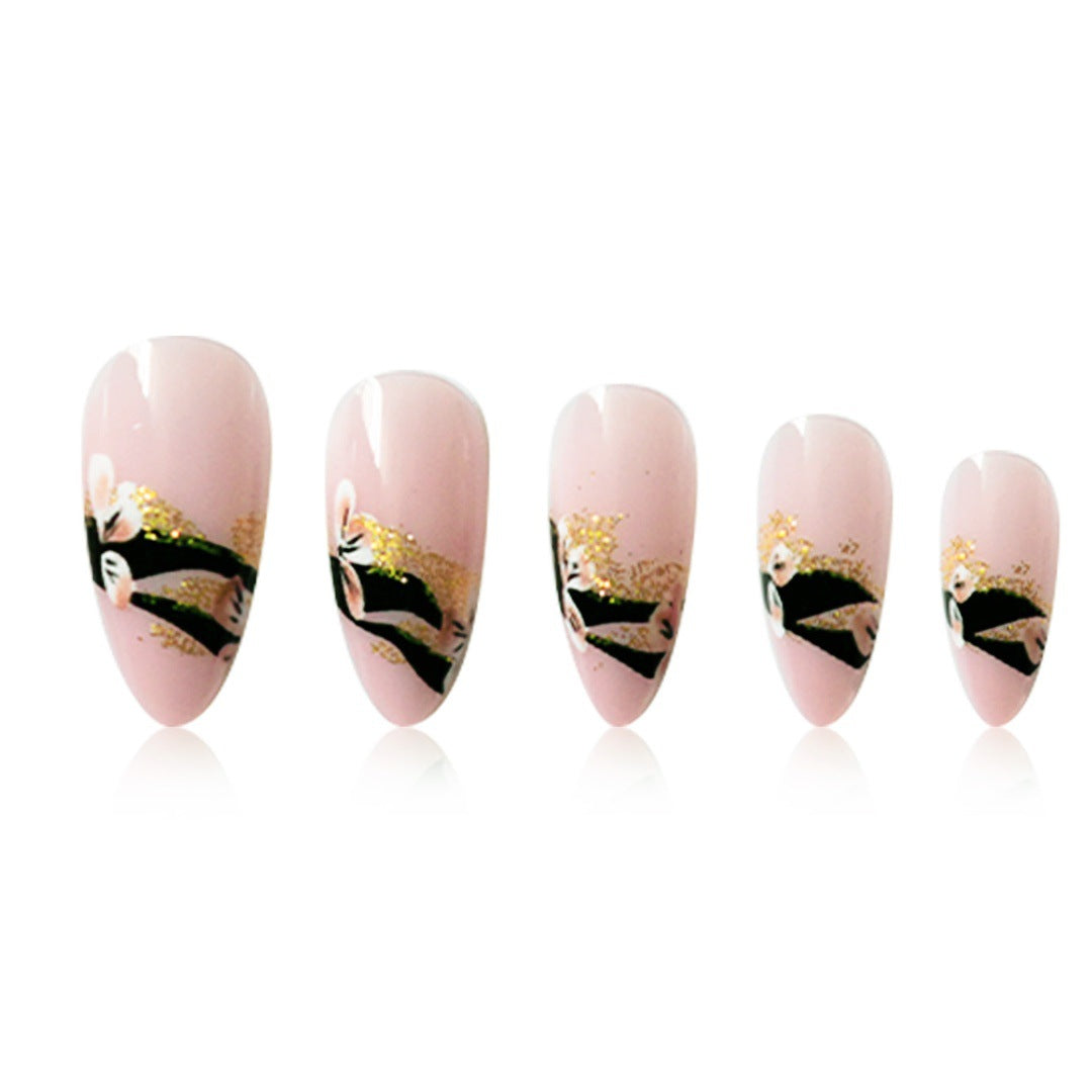 Elegant Floral Tip Press-On Nails Bowlift