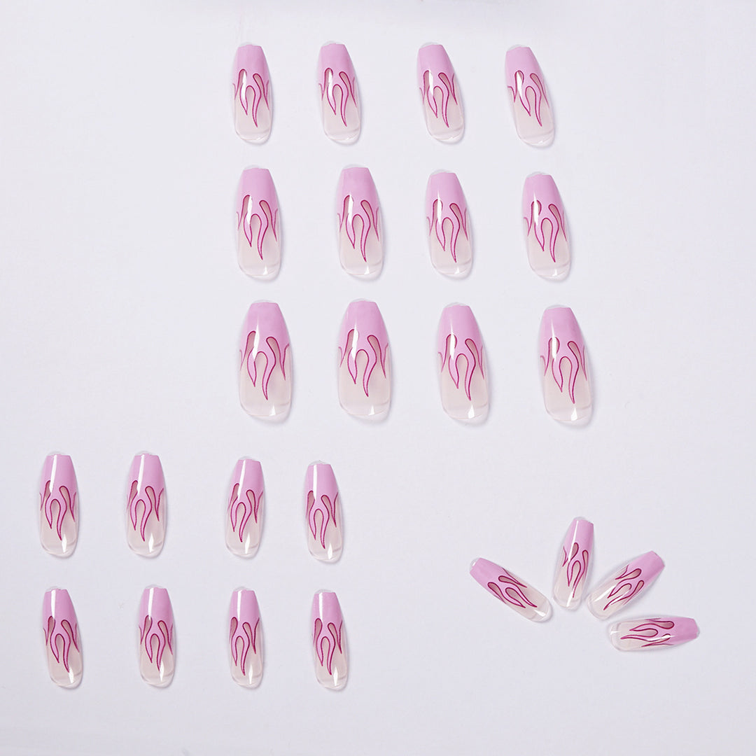 Flame design artificial nails Bowlift