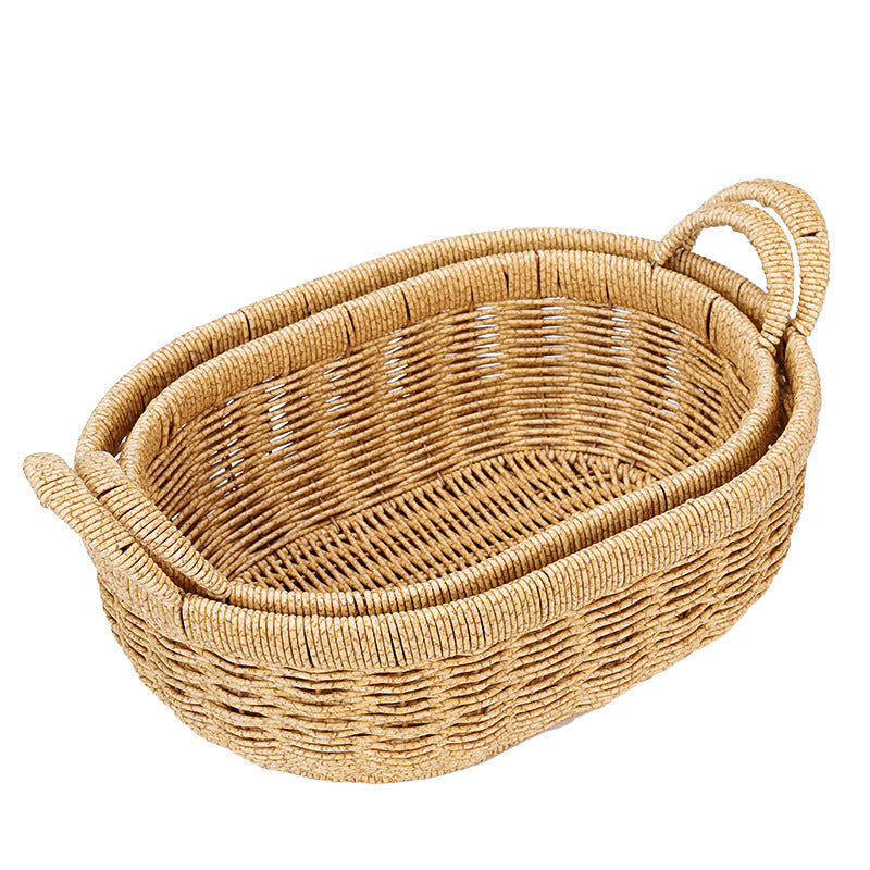 Decorative Round Woven Storage Basket Bowlift