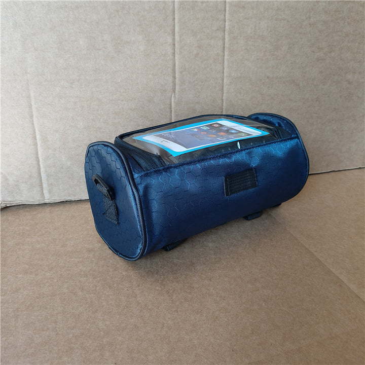 waterproof bicycle handlebar phone bag with touchscreen pocket and zippered cargo Bowlift