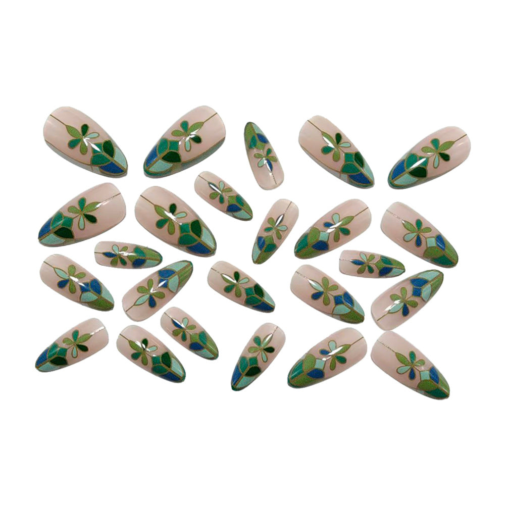 French Art Nails with Floral Design Bowlift