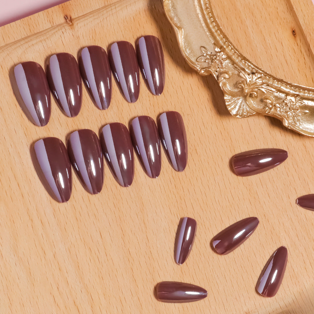 Glossy Stiletto Press-On Nail Set with Unique Design Bowlift
