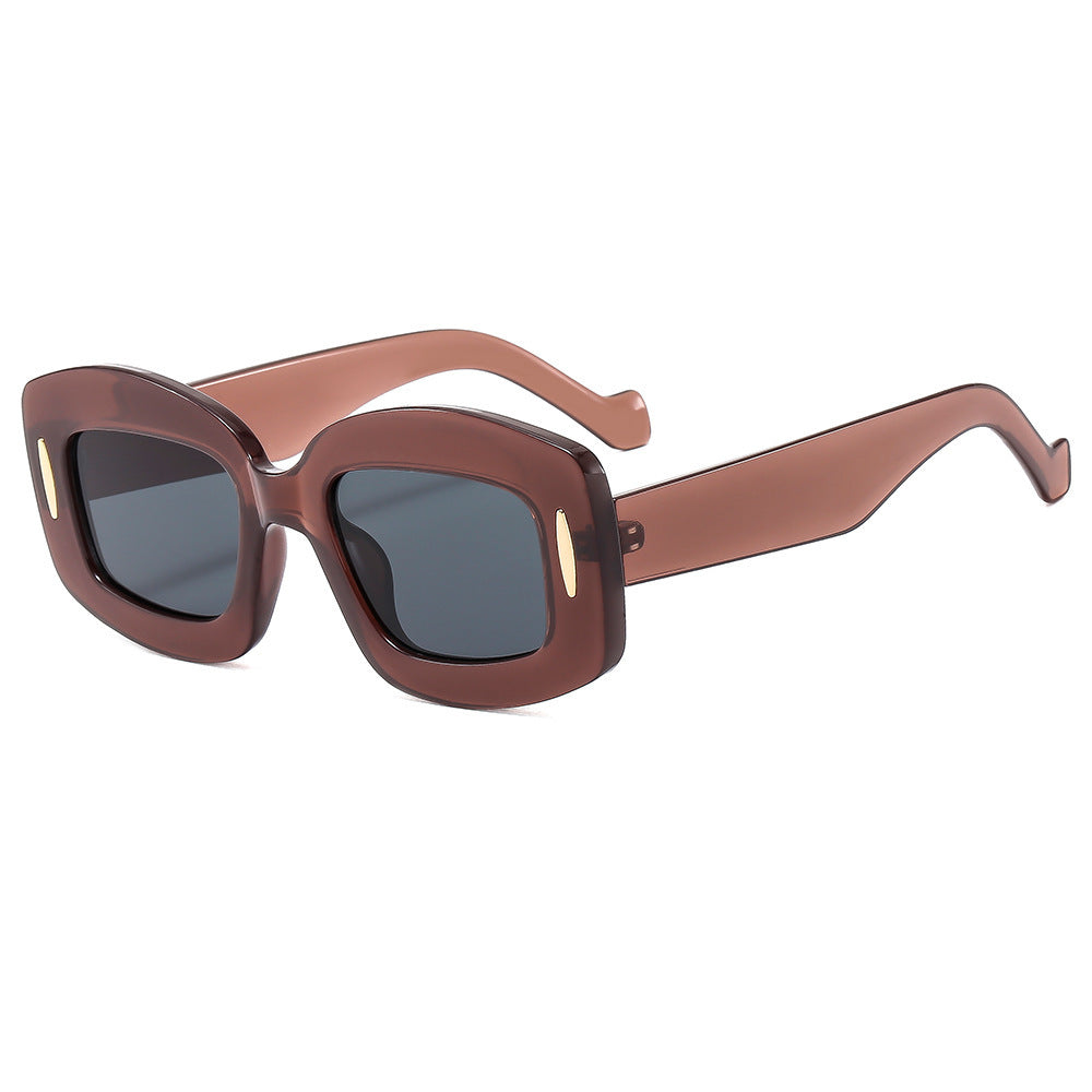 Women's Fashion Square Sunglasses with Trendy Frame Bowlift