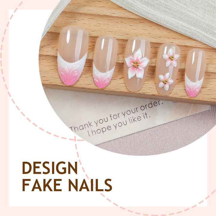 Artificial nail set with floral designs Bowlift