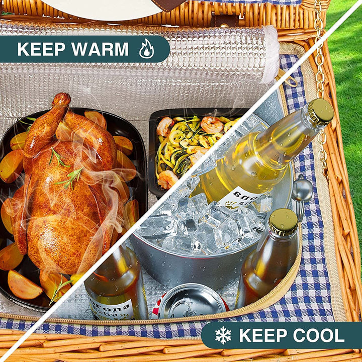 Ladies high-quality picnic basket with classic design Bowlift