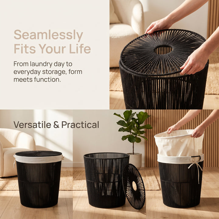 Stylish laundry basket with decorative cover Bowlift