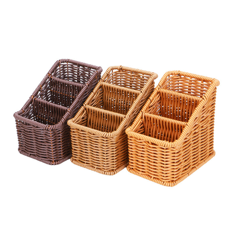 Multi-Compartment Woven Organizer Basket Bowlift