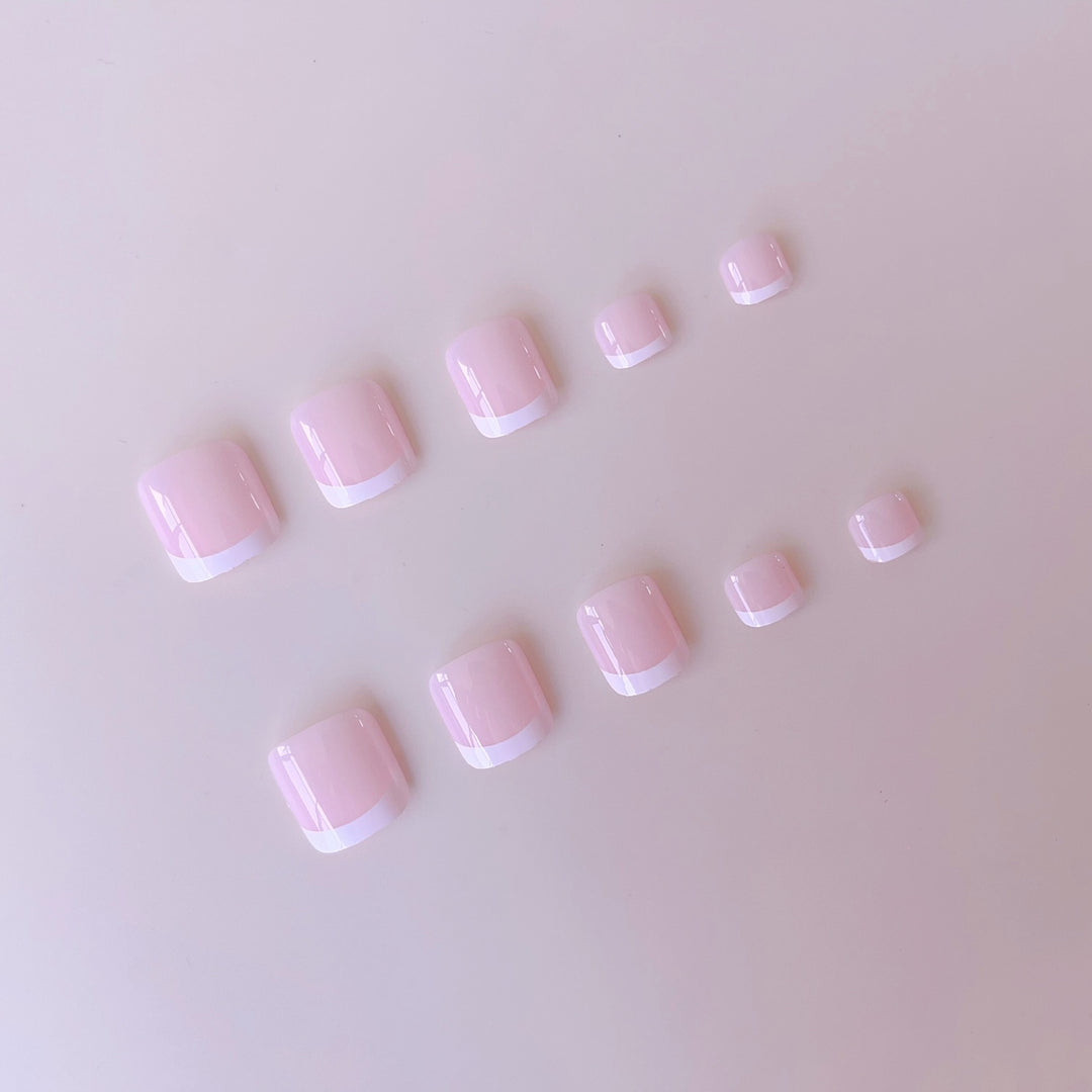Acrylic nail set with modern French design and revitalizing accents Bowlift