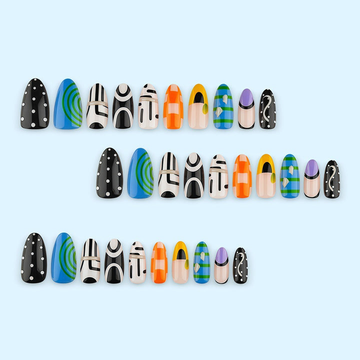 Creative nail tips with geometric designs Bowlift
