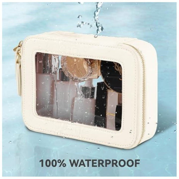 Cosmetic organizer bag with window and high-quality zipper Bowlift
