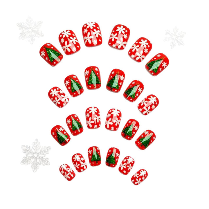 Festive 3D Christmas Tree Nail Art Bowlift