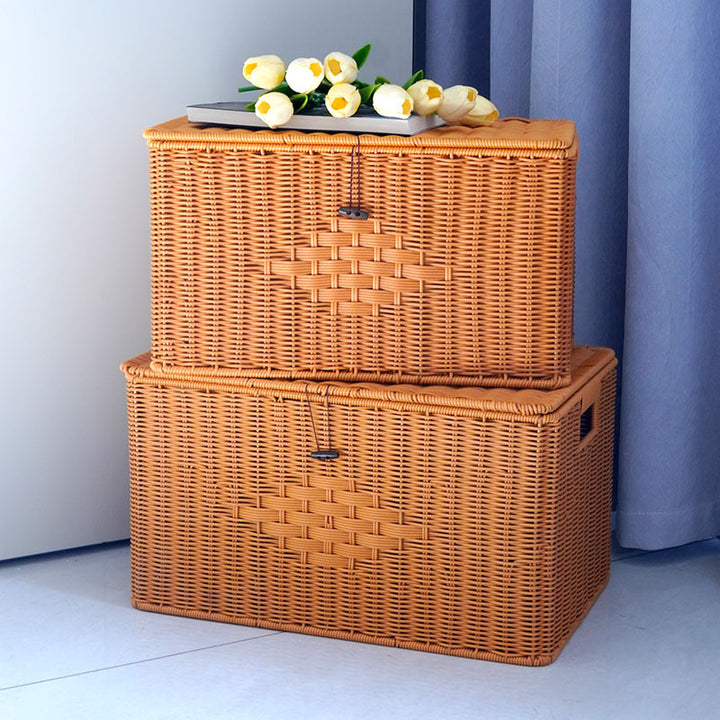 Women rectangular laundry basket made of woven material Bowlift