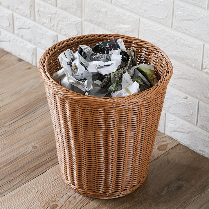 Decorative Woven Waste Basket Bowlift