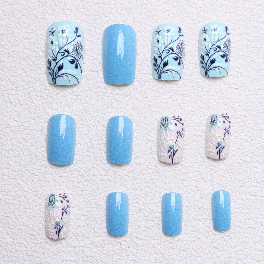 Botanical Floral Press-On Nail Art Bowlift