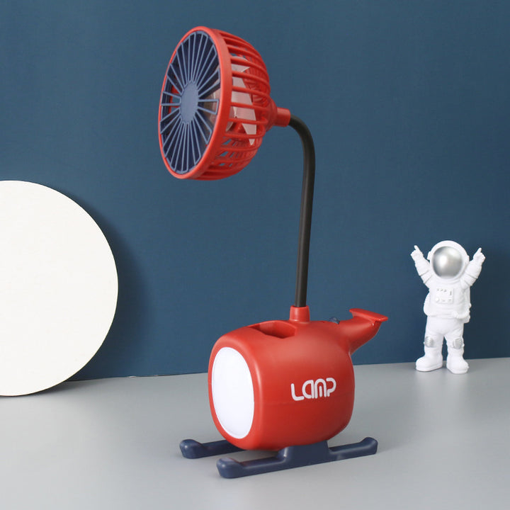 Women's multifunctional USB desk lamp with fan Bowlift