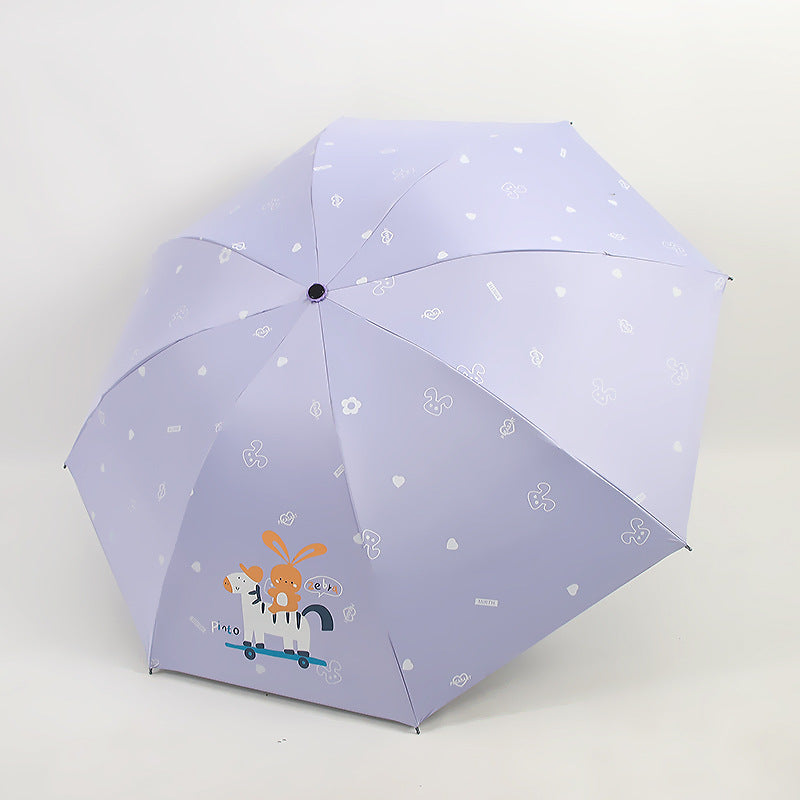 Women’s Folding Umbrella with Playful Animal Design Bowlift