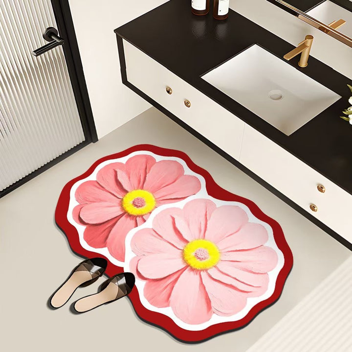 Decorative Floral Bath Mat Bowlift