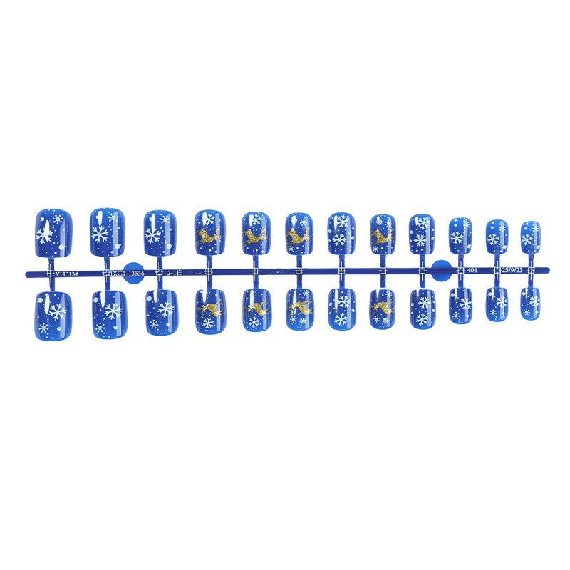Artificial nail set with festive snowflake design Bowlift