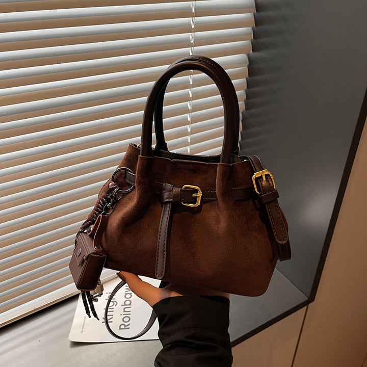 Elegant Suede Handheld Bag Bowlift
