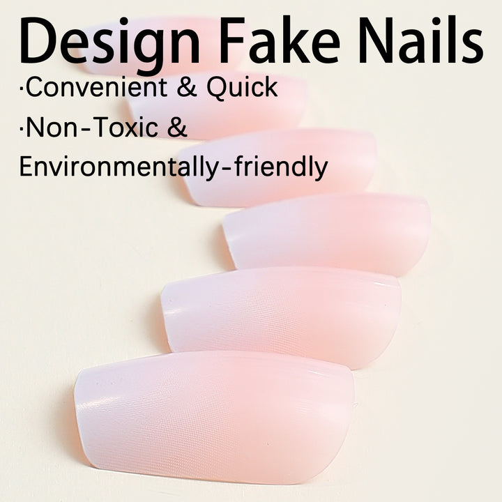 Acrylic nail set with glamorous transition effects Bowlift