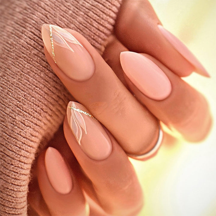 Elegant Floral Inspired Press-On Nail Set Bowlift