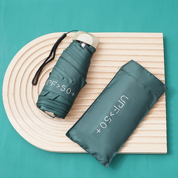 Compact UV-Protective Folding Travel Umbrella with Windproof Frame Bowlift