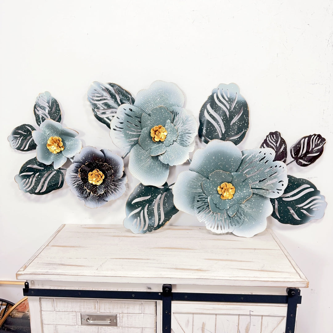 Floral Metal Wall Art Sculpture Bowlift 1789208529