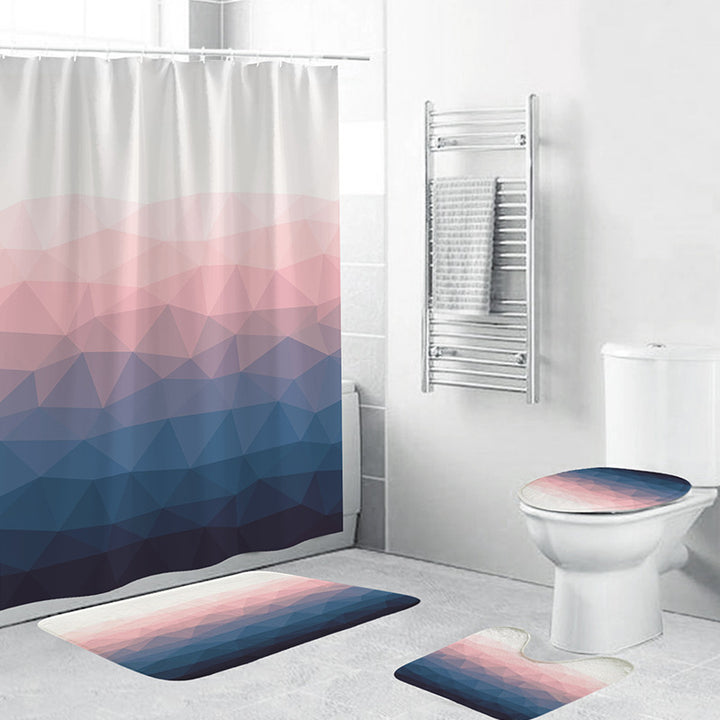 Geometric Pattern Bathroom Accessory Set Bowlift