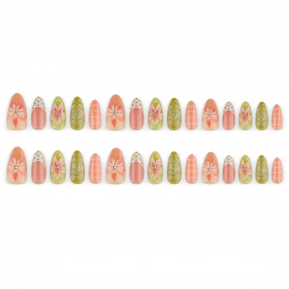 Artificial Nails in Floral Flower Design Bowlift