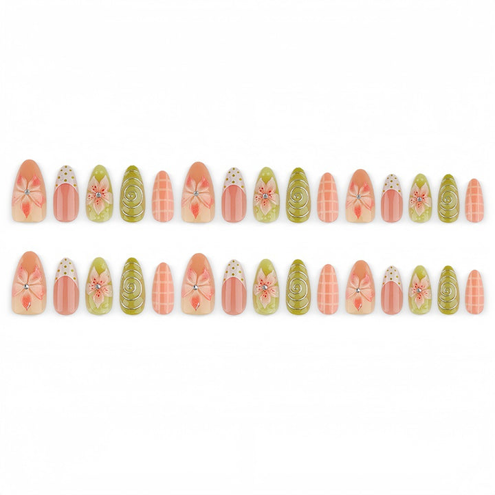 Artificial Nails in Floral Flower Design Bowlift