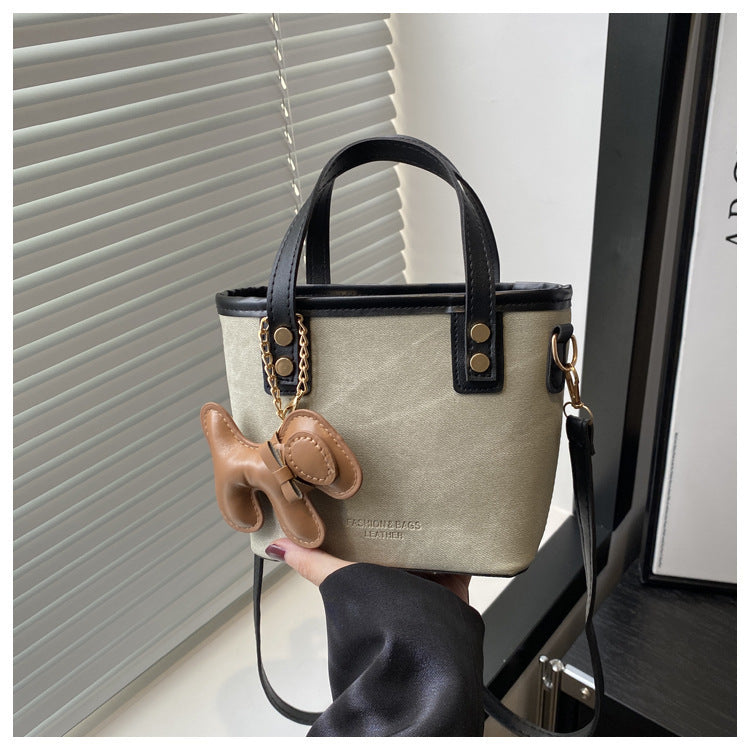 Playful Denim Mini Handheld Tote Bag Bowlift
