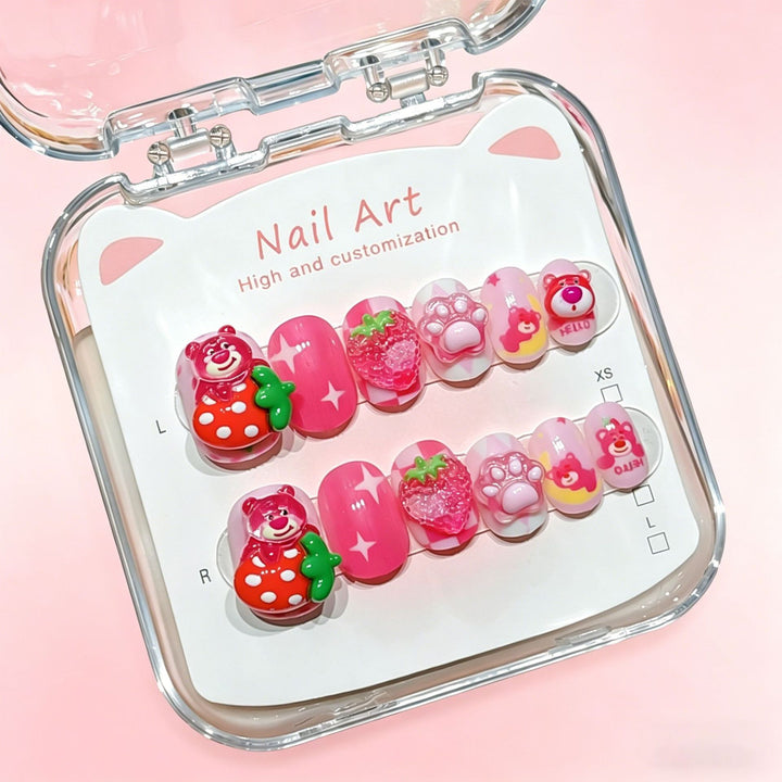 Customized Cartoon-Inspired Press-On Nail Art Set Bowlift